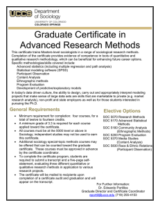 Graduate Certificate in Advanced Research Methods
