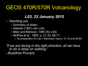GEOS 470R/570R Volcanology L03, 23 January 2015 Handing out