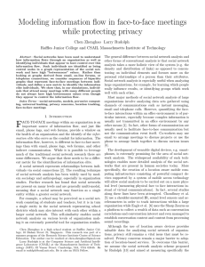 Modeling information flow in face-to-face meetings while protecting privacy