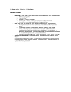 Cytogenetics Rotation - Objectives Professionalism