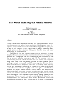 Safe Water Technology for Arsenic Removal