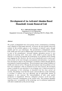 Development of An Activated Alumina Based Household Arsenic Removal Unit