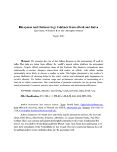 Diasporas and Outsourcing: Evidence from oDesk and India