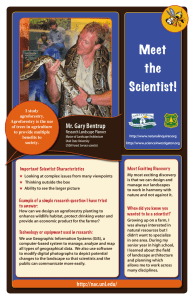 Meet the Scientist! Mr. Gary Bentrup