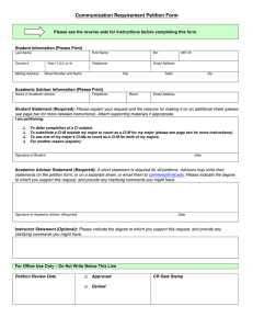 Communication Requirement Petition Form