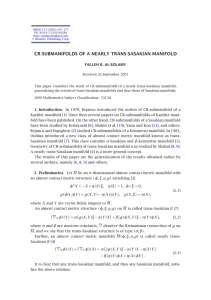 CR-SUBMANIFOLDS OF A NEARLY TRANS-SASAKIAN MANIFOLD FALLEH R. AL-SOLAMY