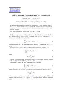 ON INCLUSION RELATIONS FOR ABSOLUTE SUMMABILITY S