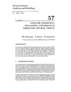 Neural Systems: Analysis and Modeling VOLUME  LEARNING: SIGNALING COVARIANCE