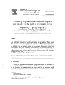 d Variability  of  postsynaptic  responses  depends ,