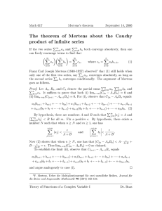 The theorem of Mertens about the Cauchy product of innite series
