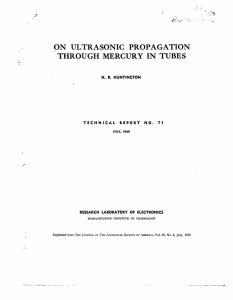 ON  ULTRASONIC  PROPAGATION H.  B. HUNTINGTON TECHNICAL