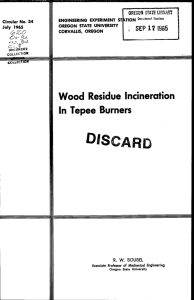Wood Residue Incineration In Tepee Burners Circular No. 34 July 1965