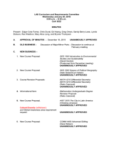 LAS Curriculum and Requirements Committee Wednesday January 20, 2016 – 9:30 a.m.