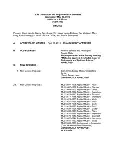 LAS Curriculum and Requirements Committee Wednesday May 13, 2015 – 9:30 a.m.