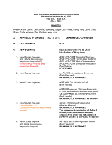 LAS Curriculum and Requirements Committee Wednesday September 16, 2015 – 9:30 a.m.