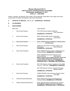 Minutes (Revised 9-28-11) LAS Curriculum and Requirements Committee Wednesday, September 21, 2011
