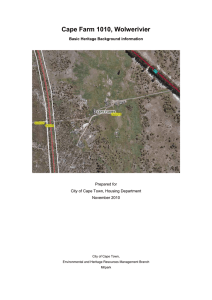 Cape Farm 1010, Wolwerivier Basic Heritage Background information  Prepared for