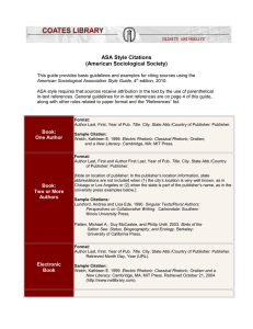 ASA Style Citations (American Sociological Society)