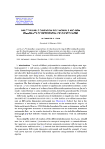 MULTIVARIABLE DIMENSION POLYNOMIALS AND NEW INVARIANTS OF DIFFERENTIAL FIELD EXTENSIONS