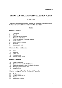 CREDIT CONTROL AND DEBT COLLECTION POLICY 2013/2014