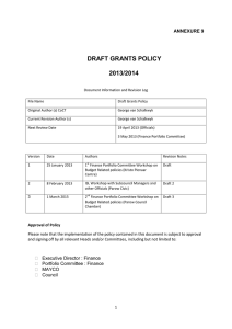 DRAFT GRANTS POLICY 2013/2014 ANNEXURE 9