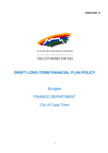 DRAFT LONG-TERM FINANCIAL PLAN POLICY  Budgets FINANCE DEPARTMENT