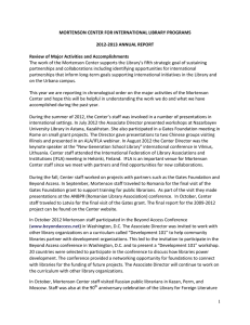 MORTENSON CENTER FOR INTERNATIONAL LIBRARY PROGRAMS  2012-2013 ANNUAL REPORT