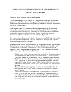 MORTENSON CENTER FOR INTERNATIONAL LIBRARY PROGRAMS 2013-2014 ANNUAL REPORT