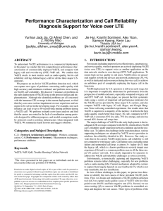 Performance Characterization and Call Reliability Diagnosis Support for Voice over LTE