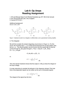 Lab 9: Op Amps Reading Assignment