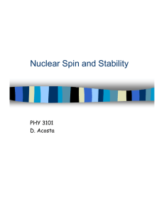 Nuclear Spin and Stability PHY 3101 D. Acosta