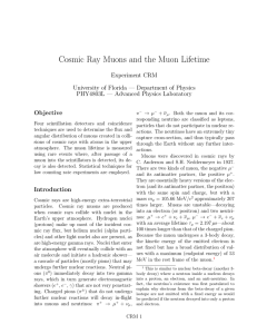 Cosmic Ray Muons and the Muon Lifetime Experiment CRM