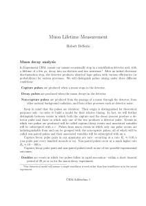 Muon Lifetime Measurement Robert DeSerio Muon decay analysis