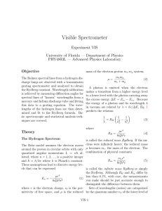 Visible Spectrometer Experiment VIS University of Florida — Department of Physics