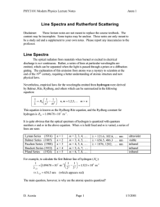 Line Spectra and Rutherford Scattering