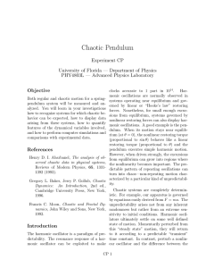 Chaotic Pendulum Experiment CP University of Florida — Department of Physics