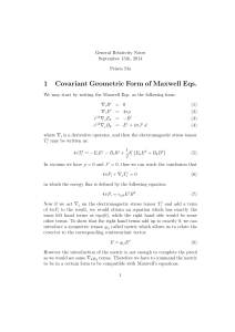 1 Covariant Geometric Form of Maxwell Eqs.