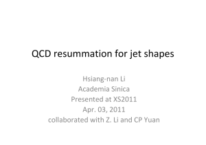 QCD resummation for jet shapes  Hsiang‐nan