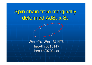 Spin chain from marginally deformed AdS x S 3