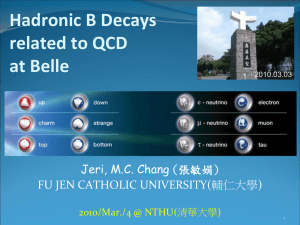 Hadronic B Decays related to QCD at Belle Jeri, M.C. Chang (張敏娟)
