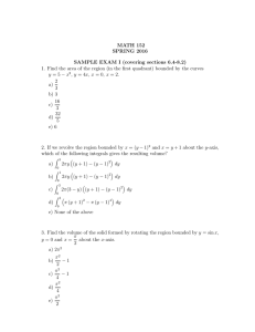 MATH 152 SPRING 2016 SAMPLE EXAM I (covering sections 6.4-8.2)