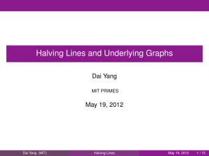 Halving Lines and Underlying Graphs Dai Yang May 19, 2012 MIT PRIMES