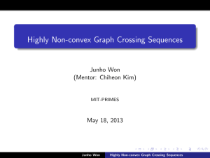 Highly Non-convex Graph Crossing Sequences Junho Won (Mentor: Chiheon Kim) May 18, 2013