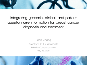 diagnosis and treatment Integrating genomic, clinical, and patient John Zhang