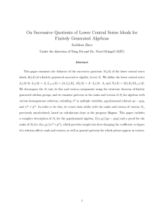 On Successive Quotients of Lower Central Series Ideals for Kathleen Zhou