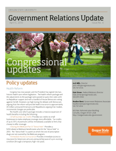 Congressional updates Government Relations Update Policy updates