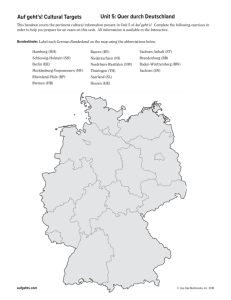 Unit 5: Quer durch Deutschland Auf geht's! Cultural Targets