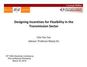 Designing Incentives for Flexibility in the  Transmission Sector Chin Yen Tee Advisor: Professor Marija Ilic