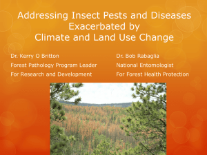 Addressing Insect Pests and Diseases Exacerbated by Climate and Land Use Change