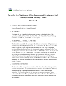 Forest Service, Washington Office, Research and Development Staff  CHARTER